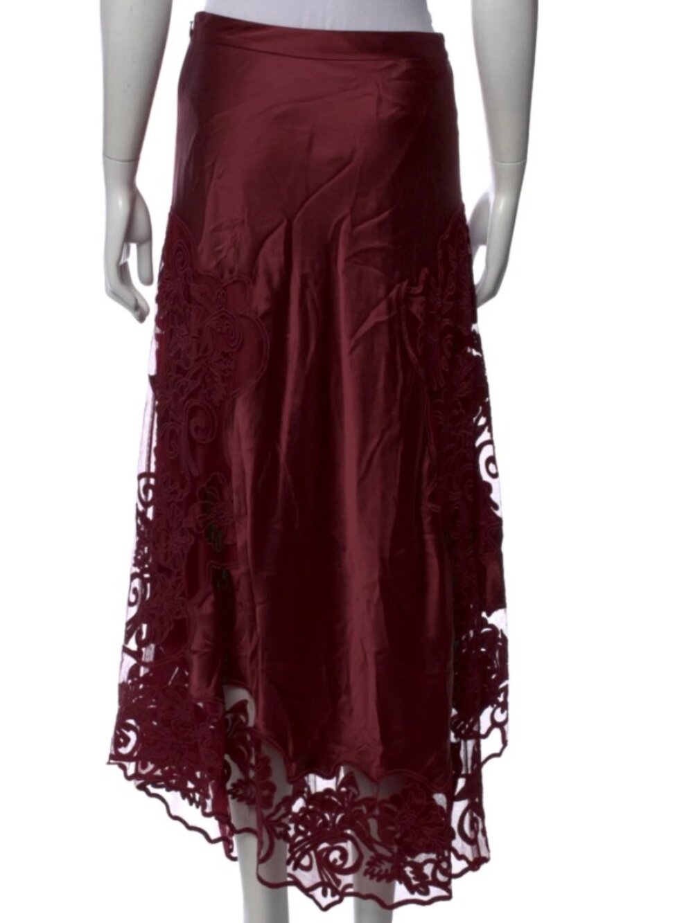 NWOT ULLA JOHNSON Asymmetrical Lace Midi Cressida Skirt in Amethyst XS $690 - Picture 6 of 6